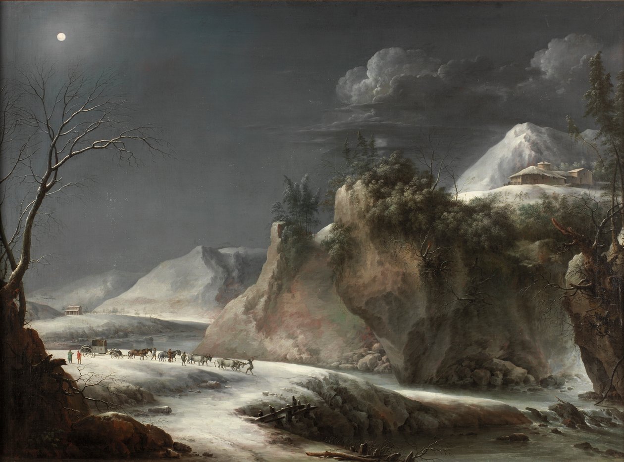 Téli jelenet az olasz Alpokban, 1735-1765 körül alkotó: Pier Francesco Foschi