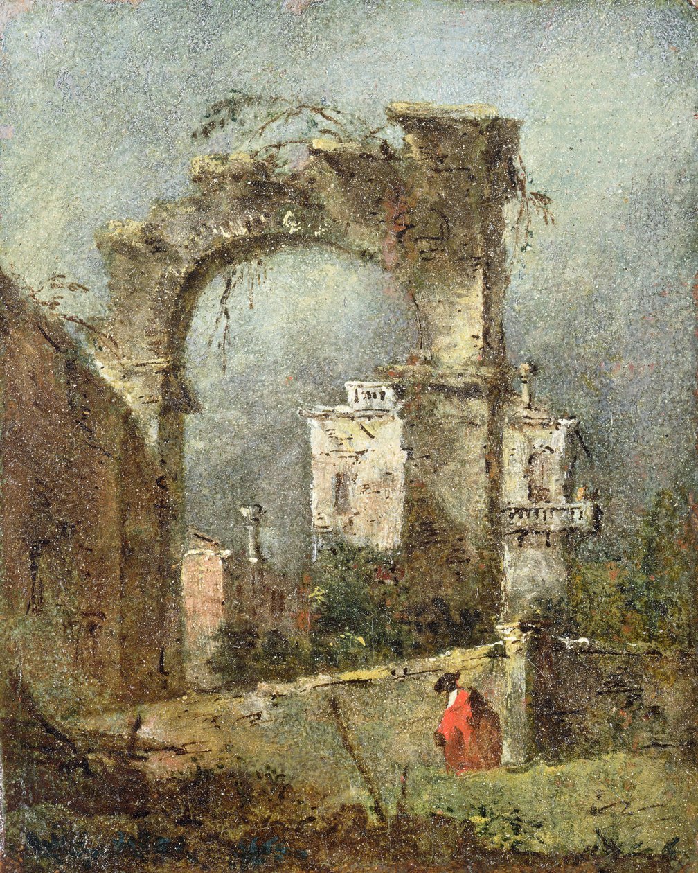 A Capriccio – Egy romos boltív, 18. század alkotó: Francesco Guardi