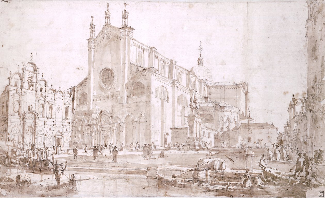 Campo San Zanipolo Velencében alkotó: Francesco Guardi