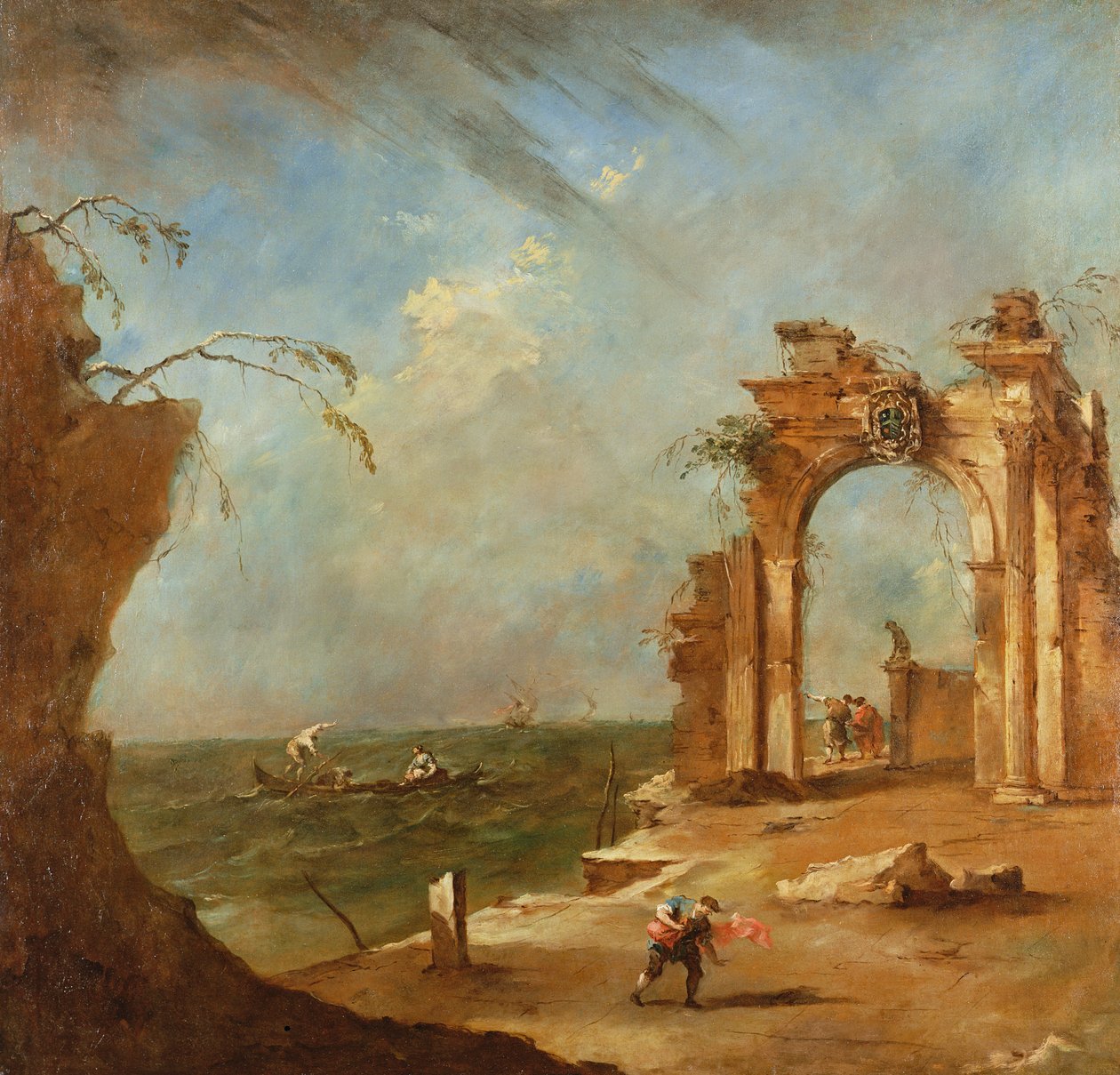 Capriccio romos boltívvel (olaj) alkotó: Francesco Guardi