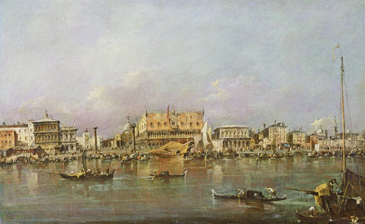 Dózse-palota és a Szent Márk medencére néző kilátás, Velence alkotó: Francesco Guardi