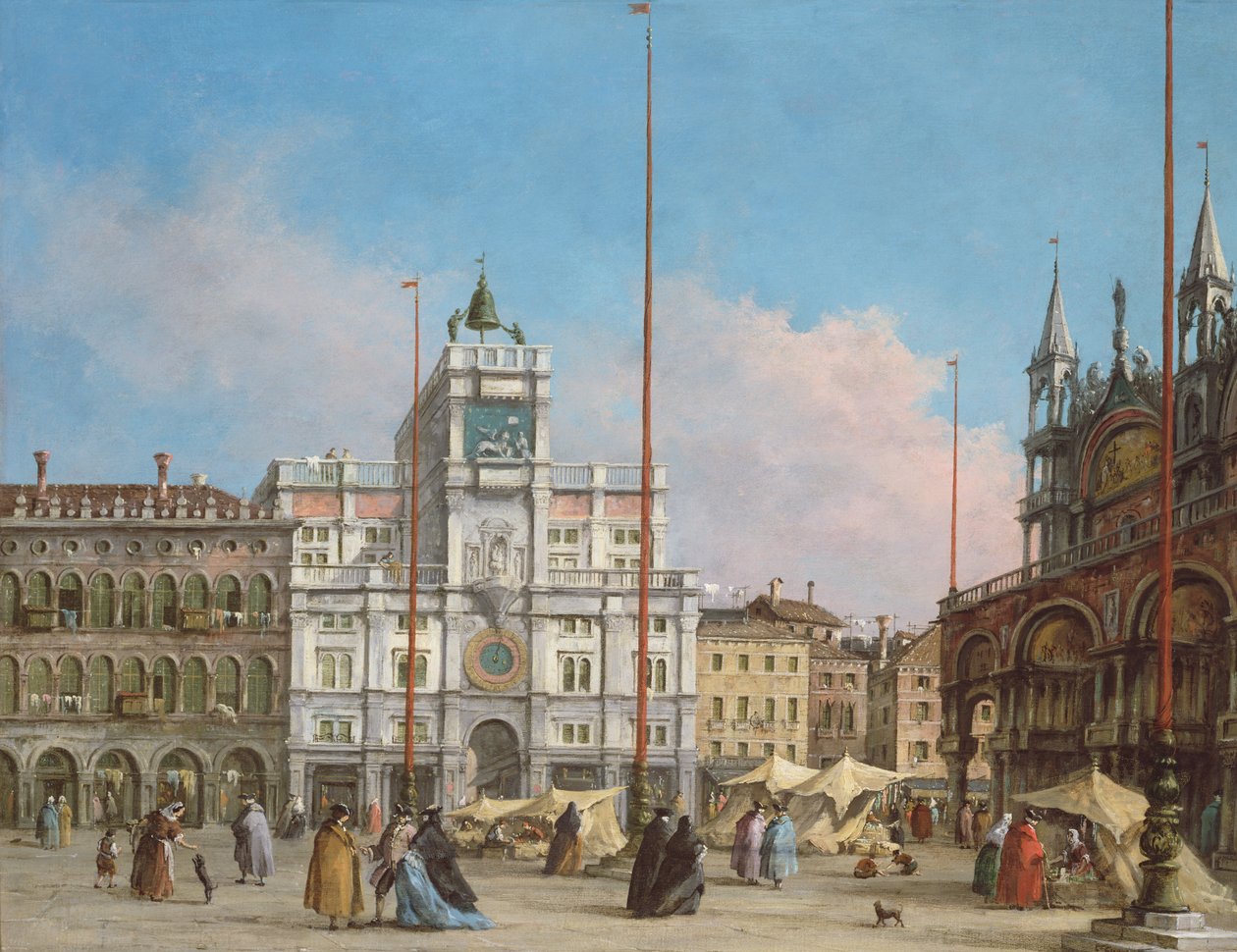 Piazza di San Marco az óratorony felé nézve alkotó: Francesco Guardi