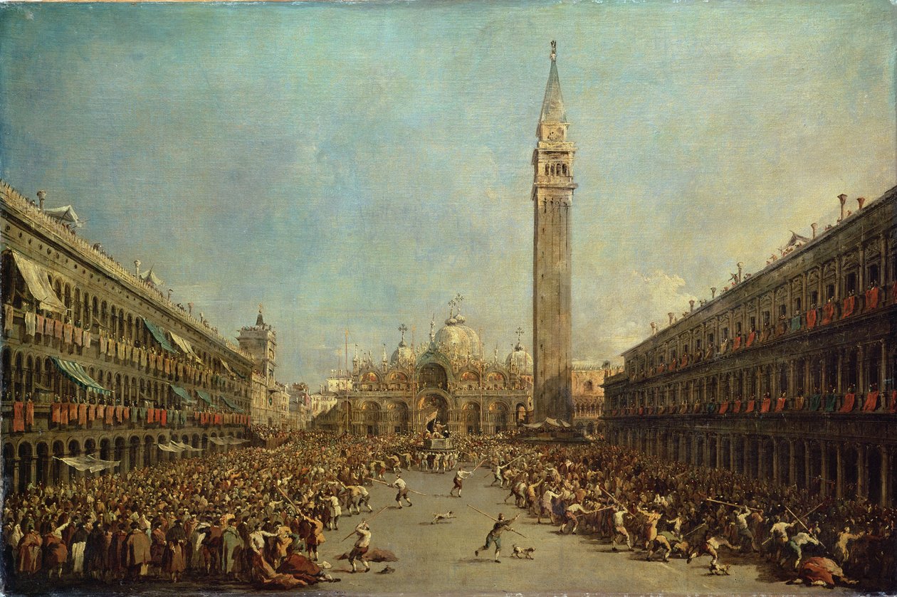 A dénárok kiosztása a szegényeknek a velencei San Marco negyedben alkotó: Francesco Guardi
