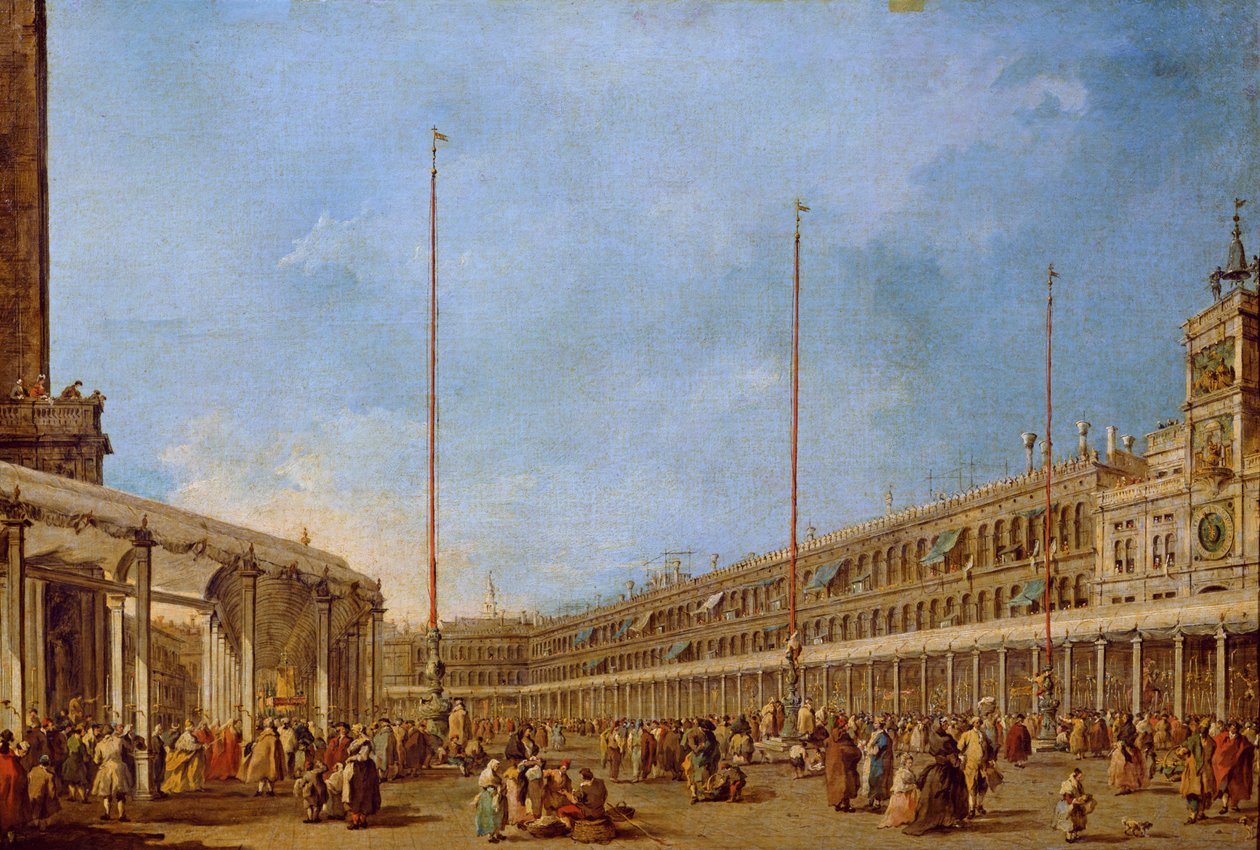 Corpus Domini körmenete a Szent Márk téren keresztül, 1766-70 körül alkotó: Francesco Guardi