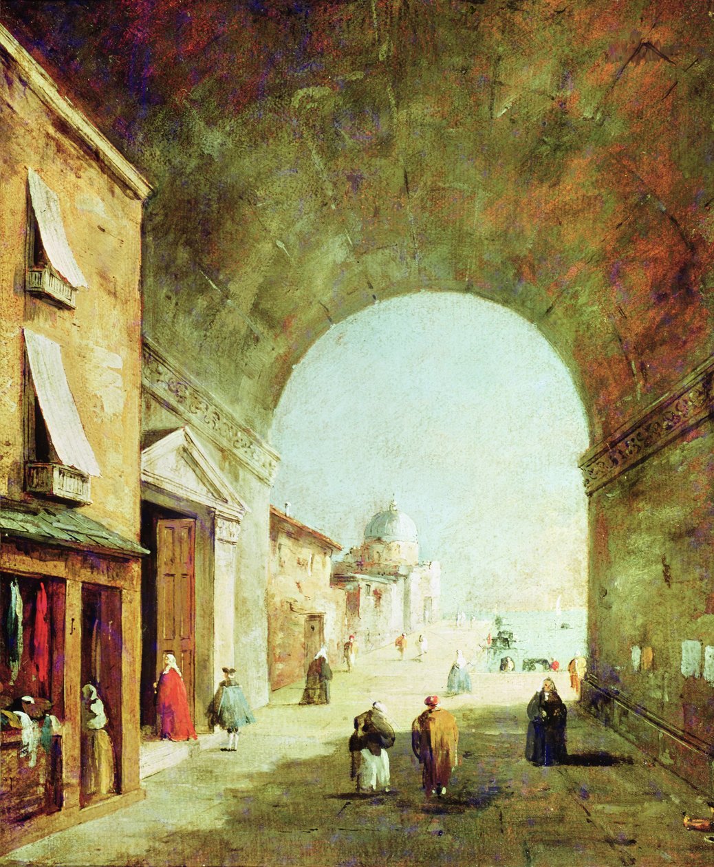 Kilátás egy velencei utcára alkotó: Francesco Guardi