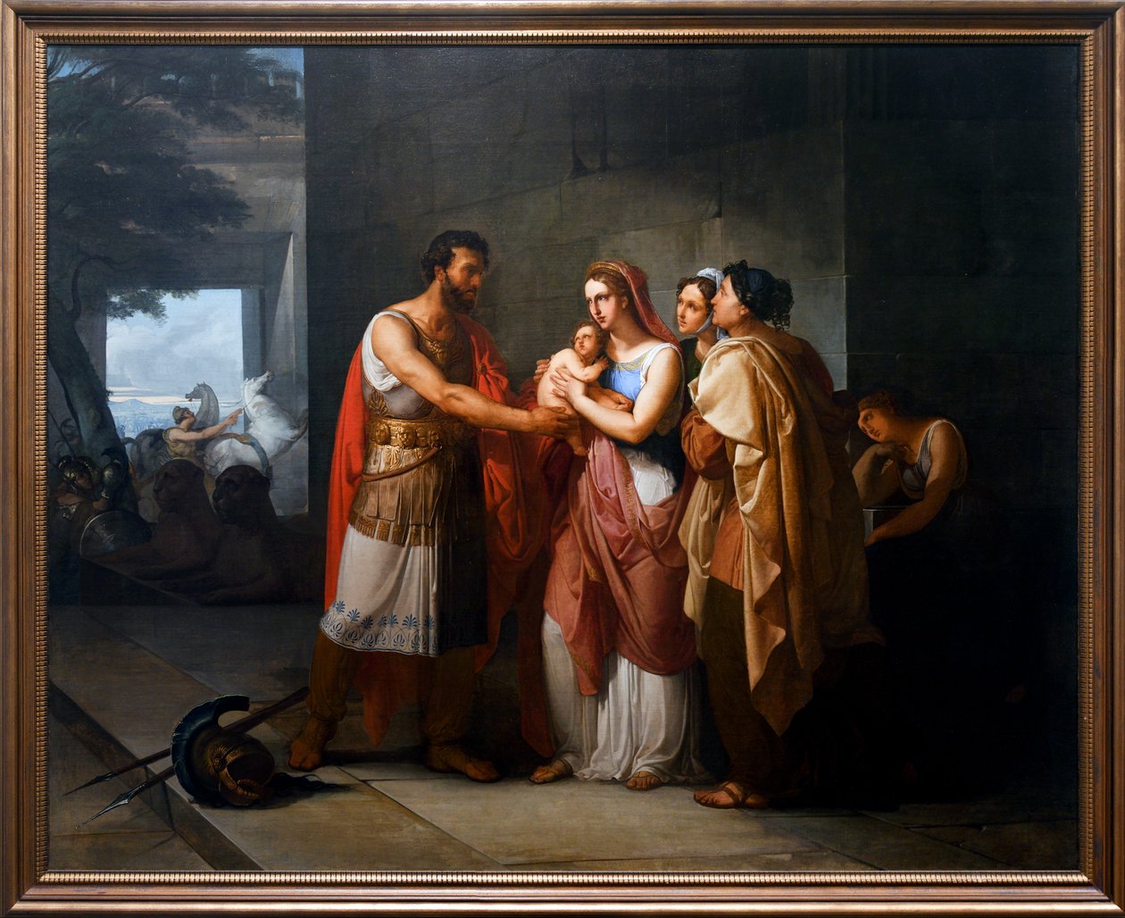 Hektor üdvözli Andromacát és Astyanaxot. alkotó: Francesco Hayez