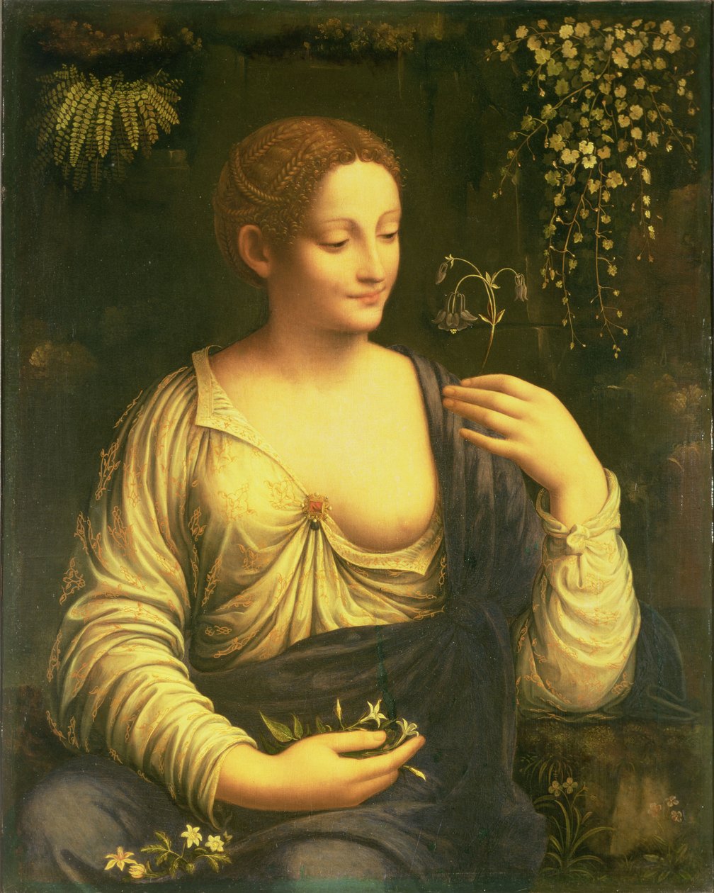 Flora, 1520 körül (panelről átvitt olaj, vászon) alkotó: Francesco Melzi