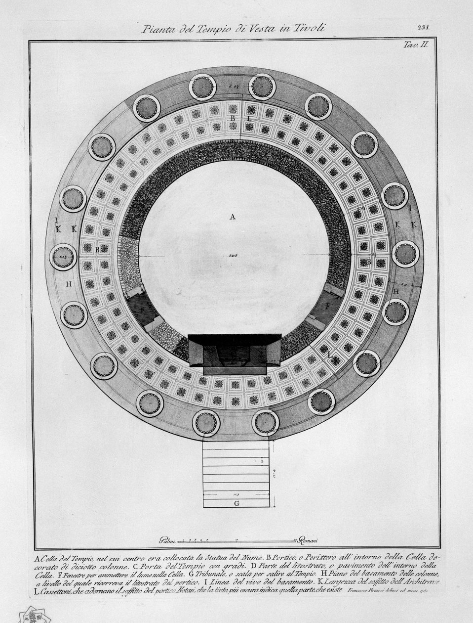A tivoli Vesta-templom terve alkotó: Francesco Piranesi