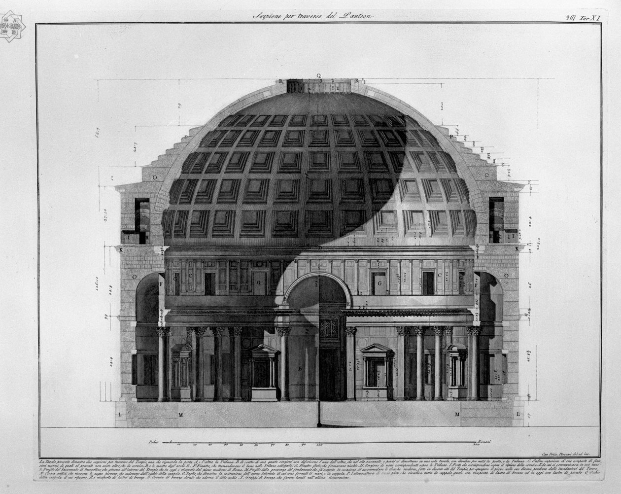 A Pantheon keresztmetszete alkotó: Francesco Piranesi