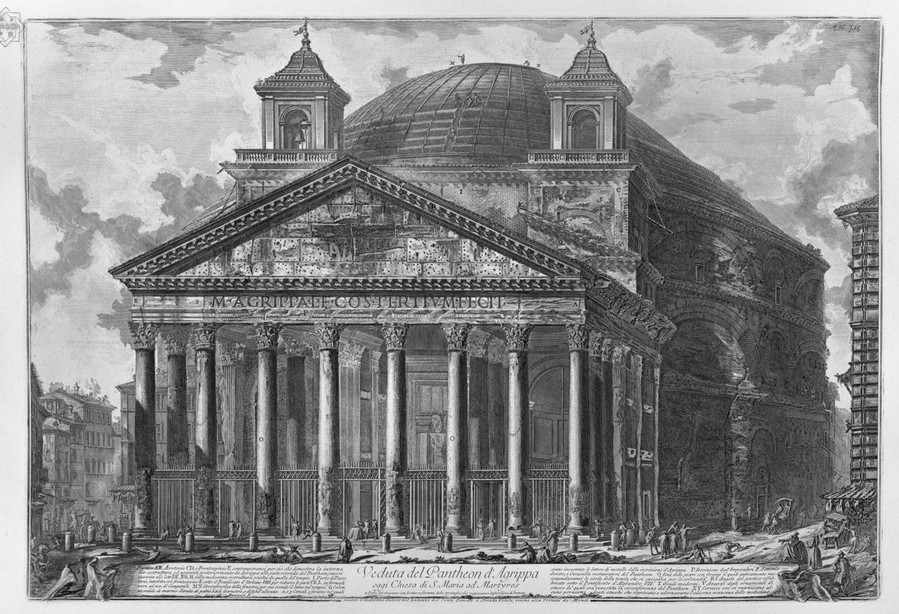 Kilátás az Agrippa Pantheonra ma S. Maria ad Martyres temploma alkotó: Francesco Piranesi