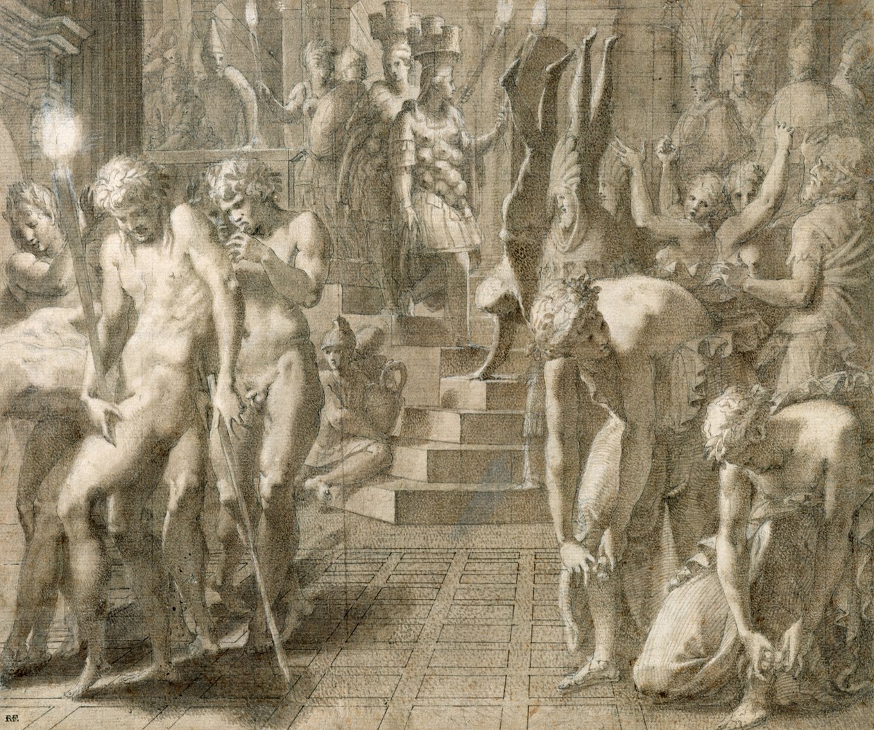 Álarcot Perszepoliszban alkotó: Francesco Primaticcio
