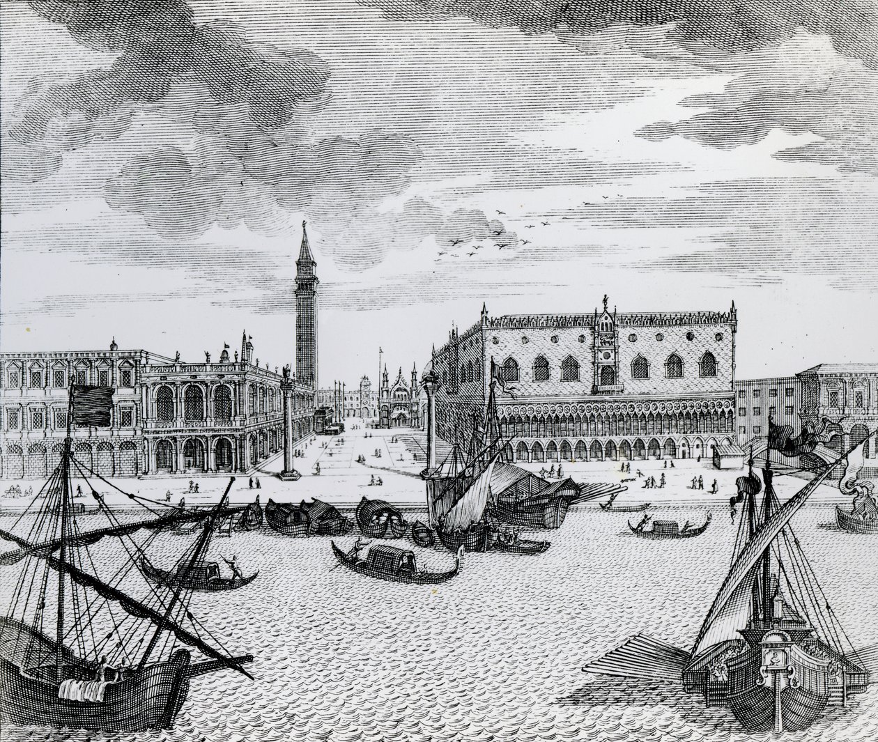 Kilátás a Piazza San Marco-ra a velencei Bacino felől alkotó: Francesco Zucchi