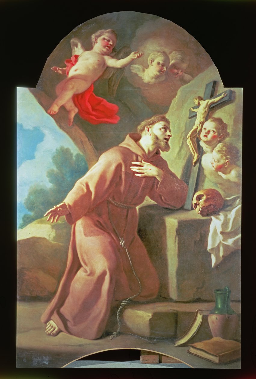 Assisi Szent Ferenc (egy pár, panel) alkotó: Francesco de Mura