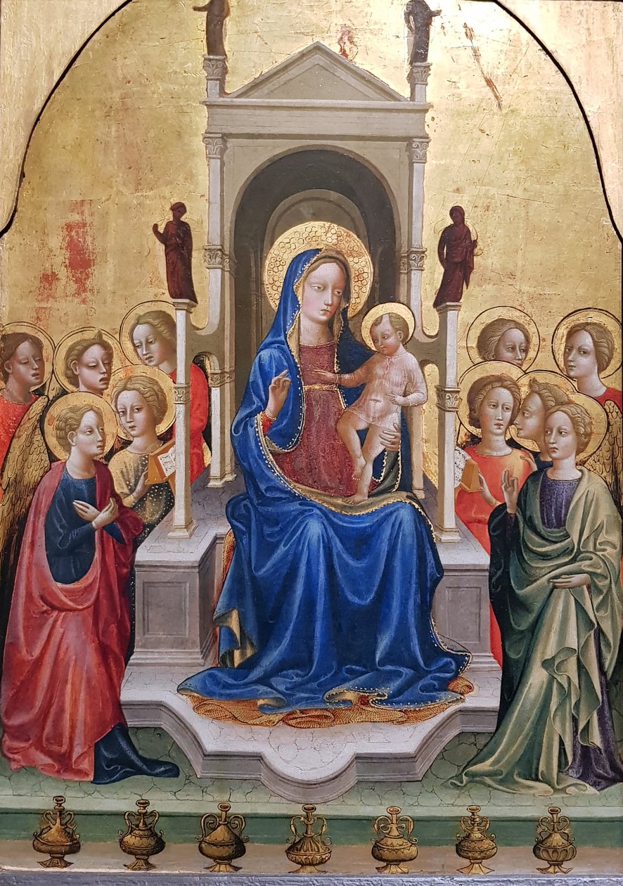 Szűz és gyermek trónon, tíz angyal körülvéve alkotó: Francesco di Antonio di Bartolomeo