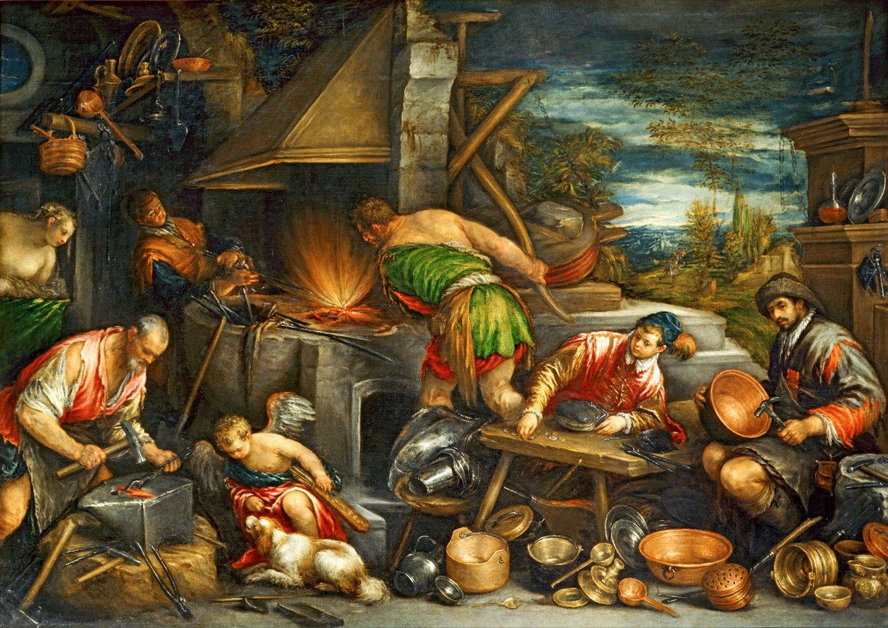 La Forge de Vulcain - Vulkán kovácsa ... alkotó: Francesco (1549-92) Bassano