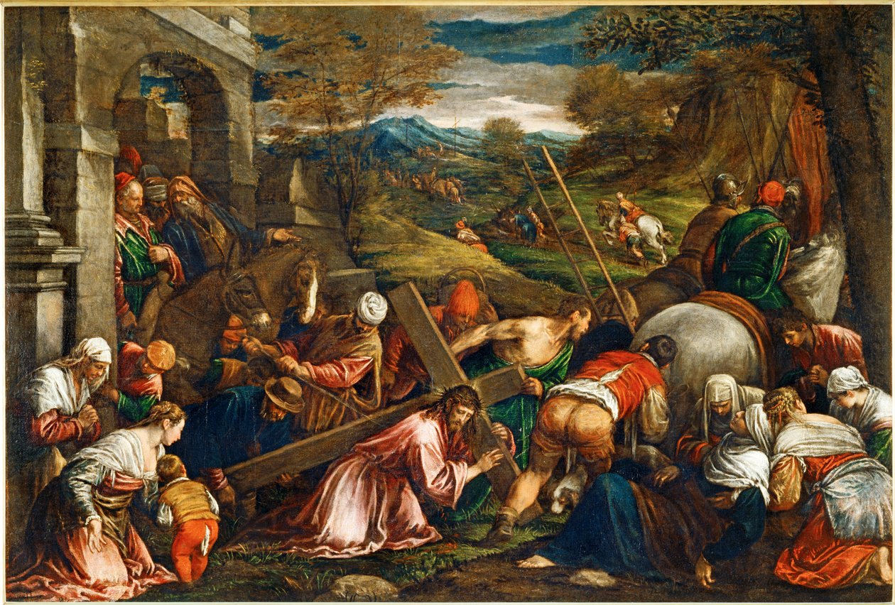 La Montee au Calvaire - Jézus Krisztus hordozza a keresztet ... alkotó: Francesco (1549 92) Bassano