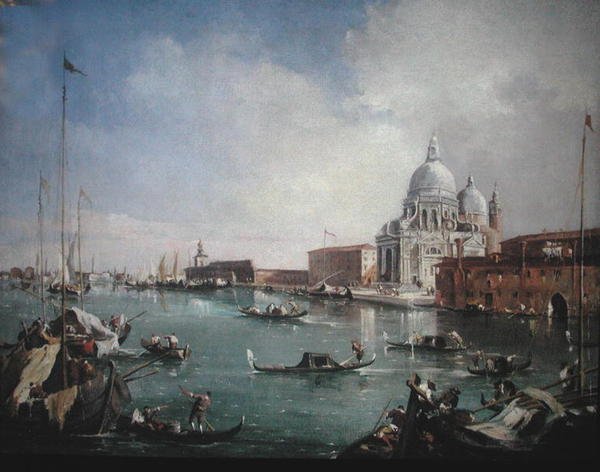 A Grand Canal kilátással a Santa Maria della Salute-ra és a Doganára (olaj, vászon) alkotó: Francesco (attr. to) Guardi