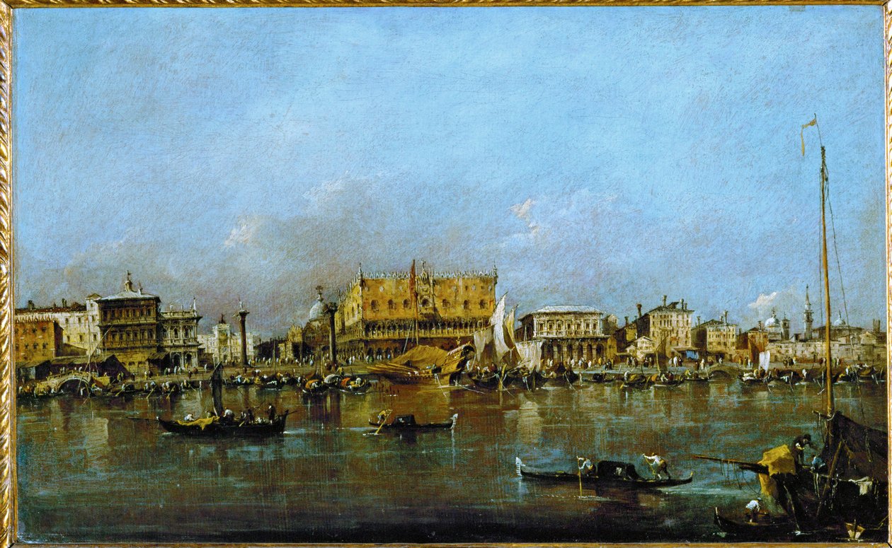 A velencei Dózse-palota a San Marco medencéből nézve ... alkotó: Francesco (circle of) Guardi