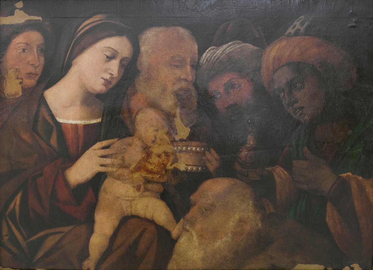 A bölcsek imádása, valószínűleg Francesco Rizzo da Santacroce alkotása. alkotó: Francesco (fl.1508 45) Rizzi da Santacroce