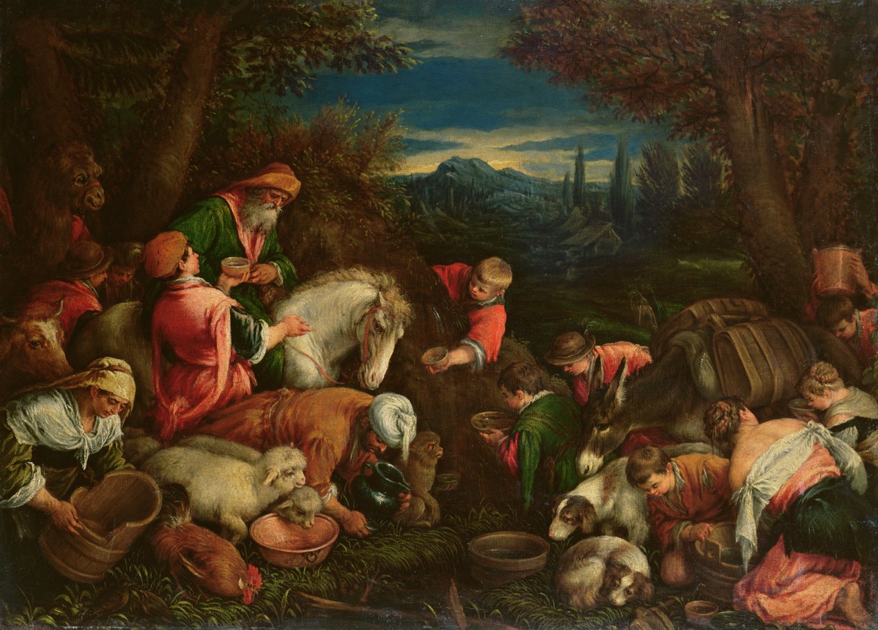Jákob és Lábán a kútnál, 1590 alkotó: Francesco Bassano