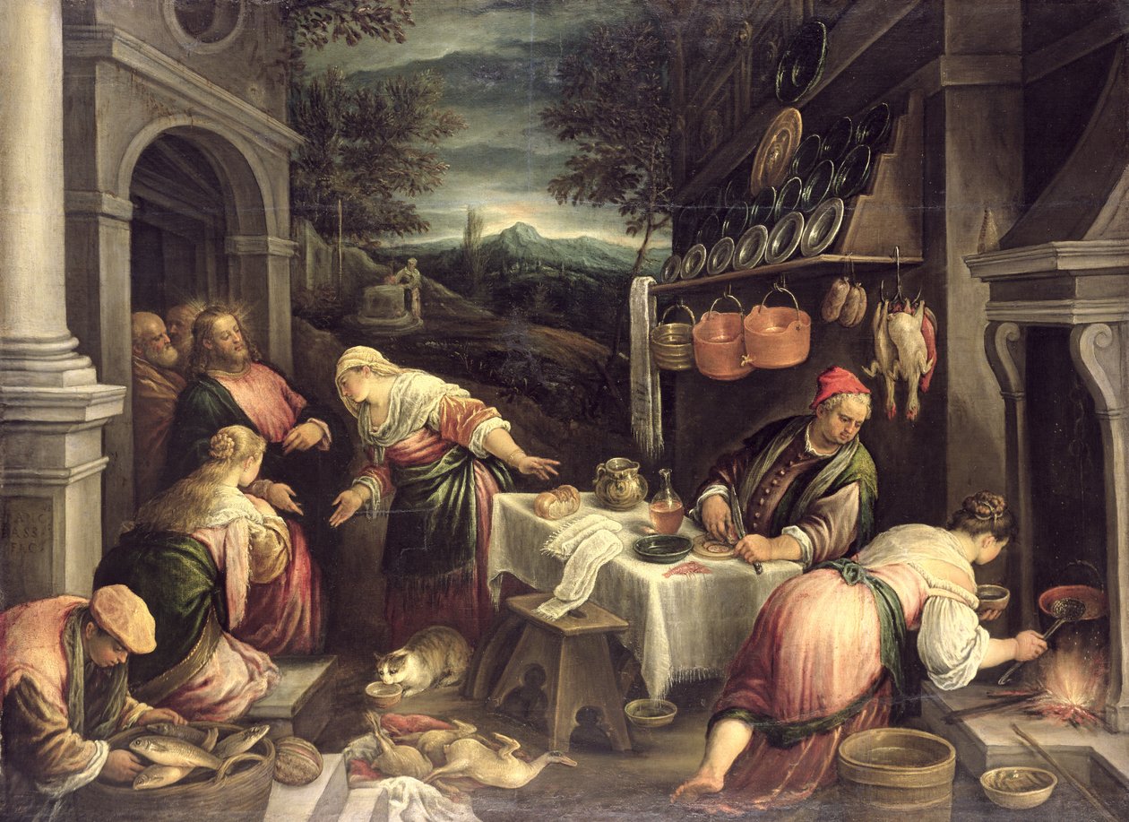 Jézus Máriával és Mártával, alkotó: Francesco Bassano
