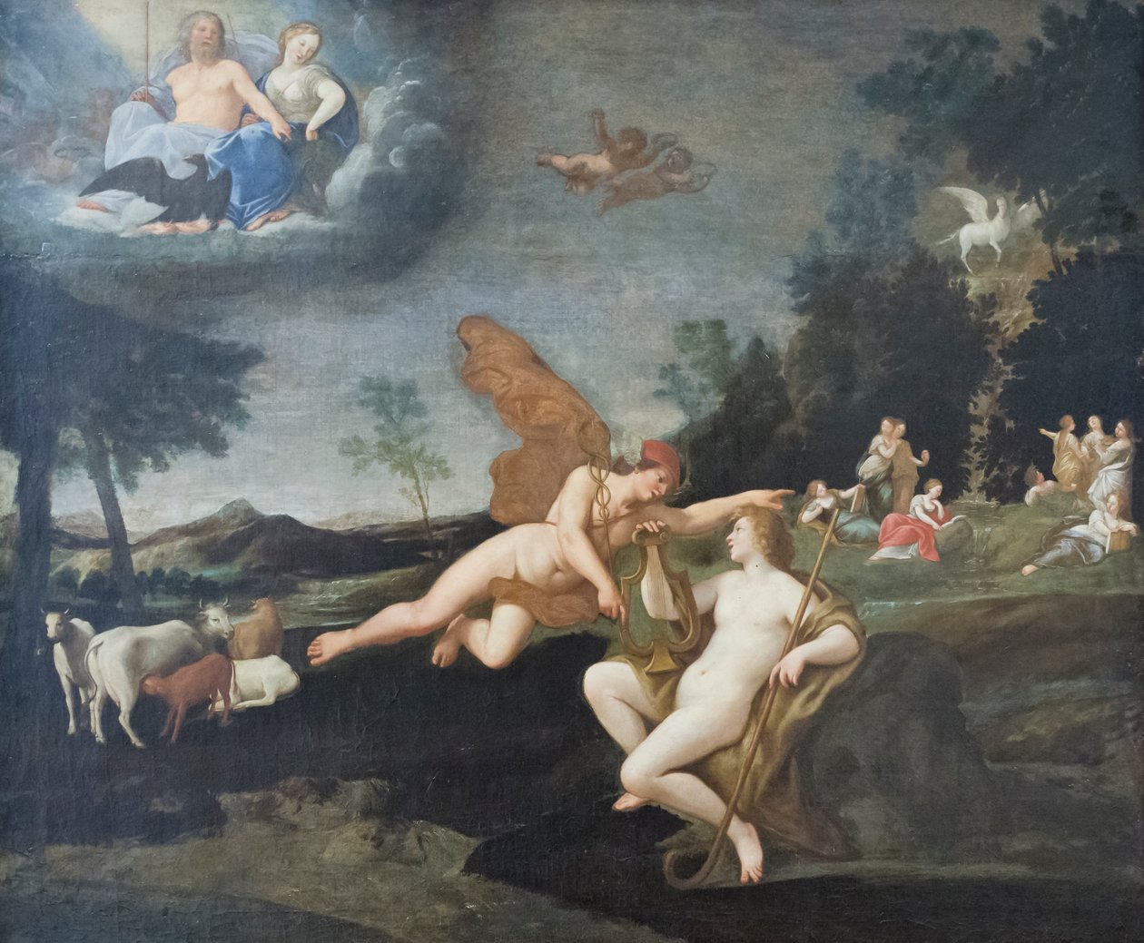 A Jupiter elküldi a Merkúrt Apollónak alkotó: Francesco Albani