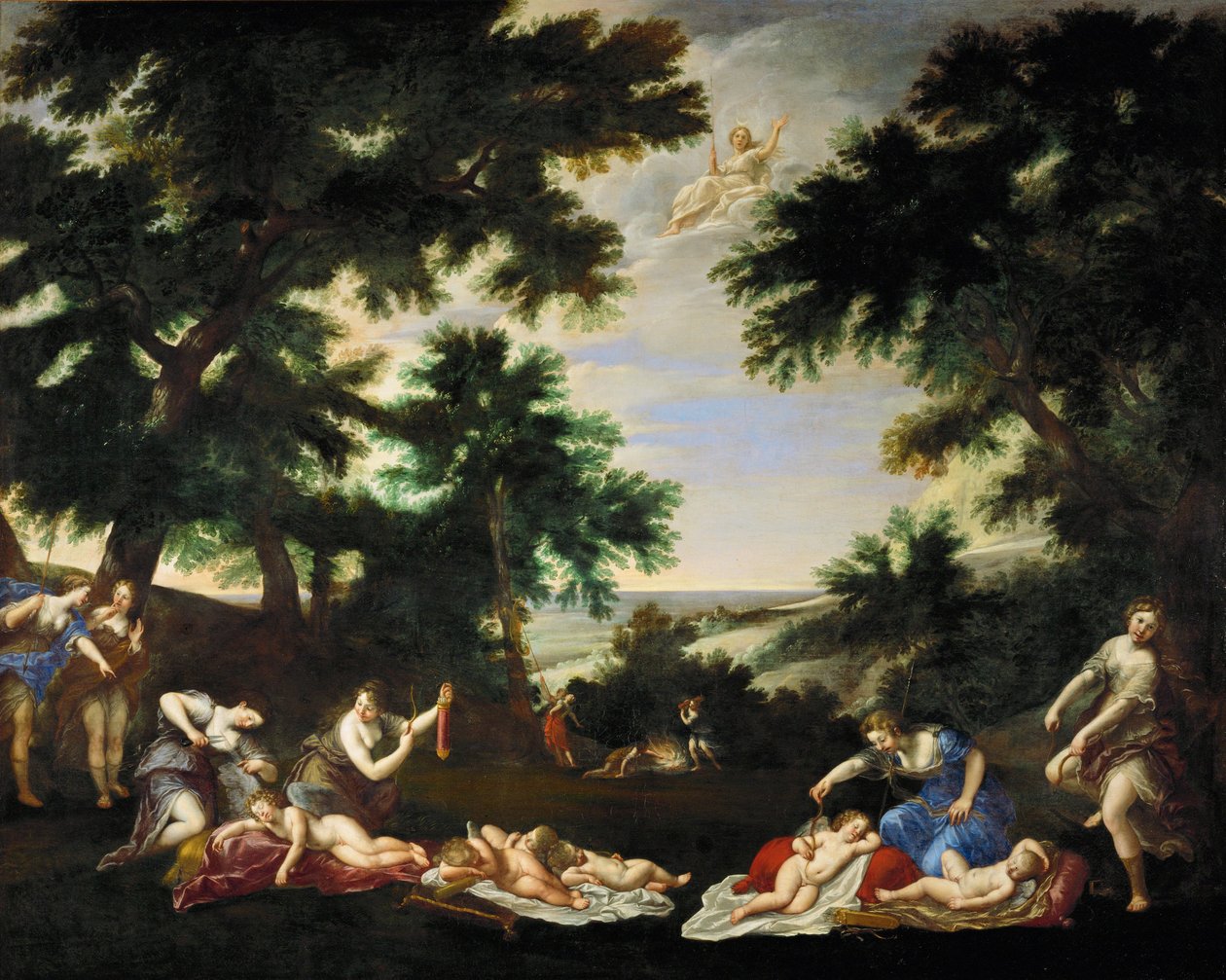 Diana nimfái lefegyverzik a szerelem isteneit ... alkotó: Francesco Albani