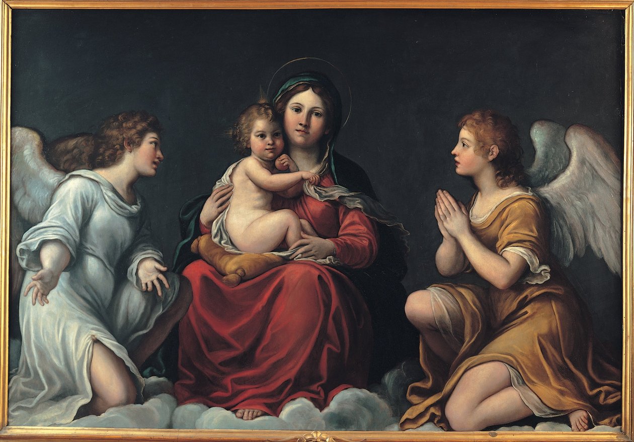Madonna a Gyermekkel és angyalokkal alkotó: Francesco Albani