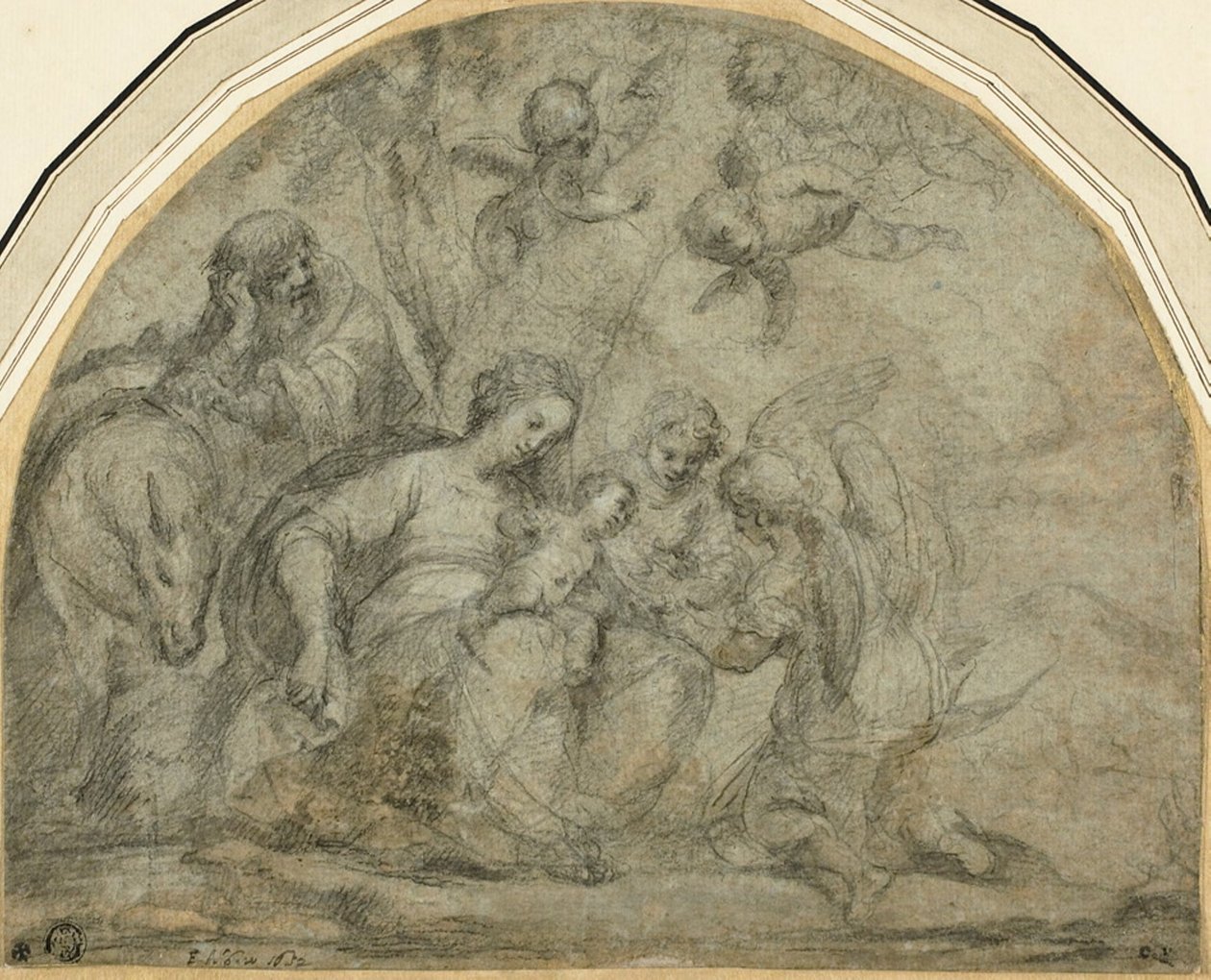 Pihenjen az egyiptomi repülésen alkotó: Francesco Albani
