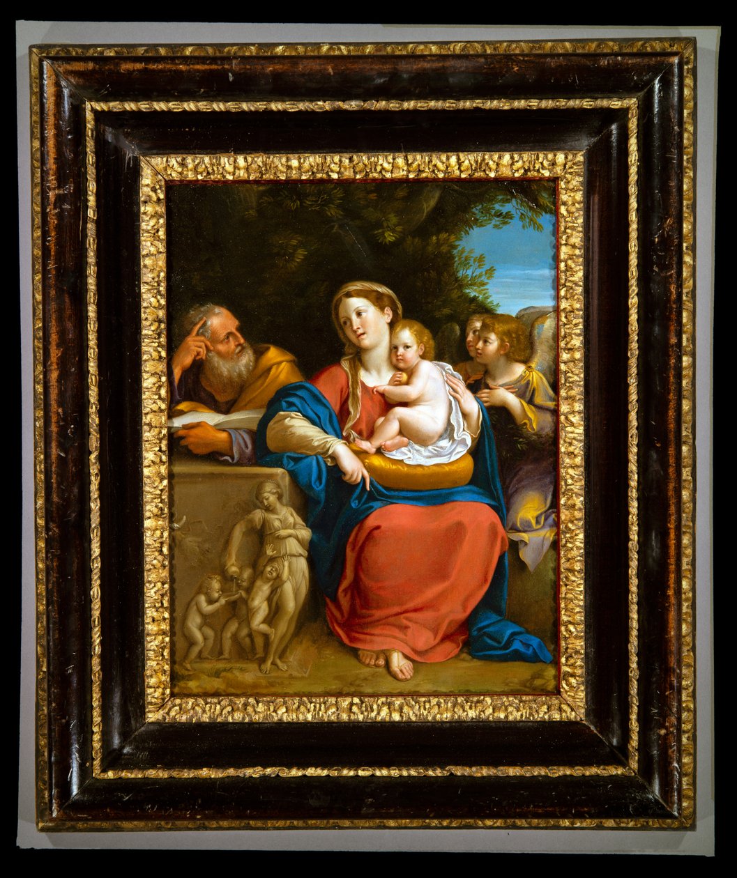 A Szent Család (olaj, fém) alkotó: Francesco Albani