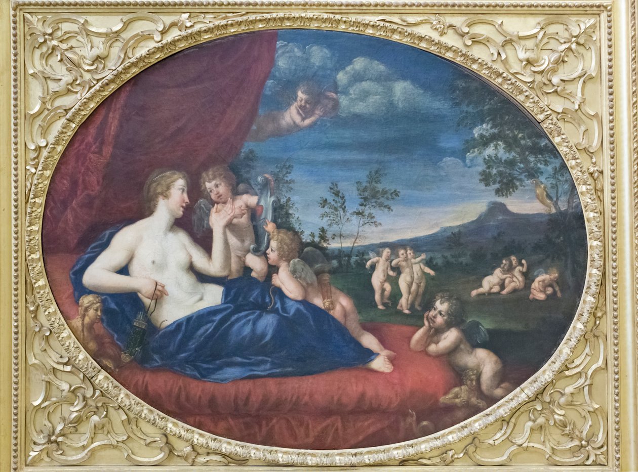 Vénusz és Ámor alkotó: Francesco Albani