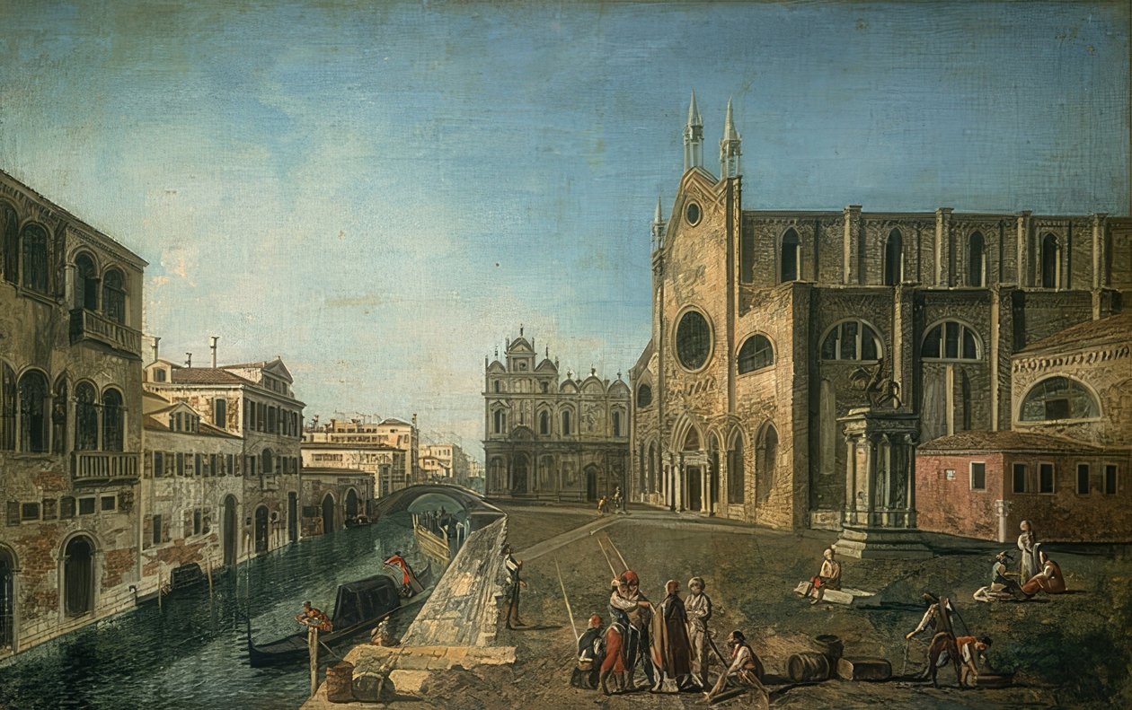 Kilátás Velencére a Santi Giovanni e Paolo templommal. 1735-1740 alkotó: Francesco Albotto