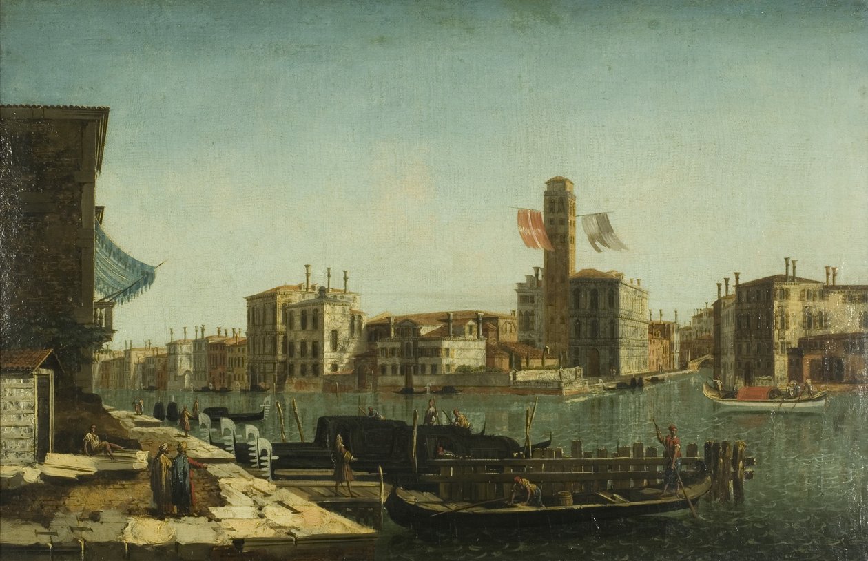 Kilátás a Grand Canalra, Velence, 1743 körül (olaj, vászon) alkotó: Francesco Albotto