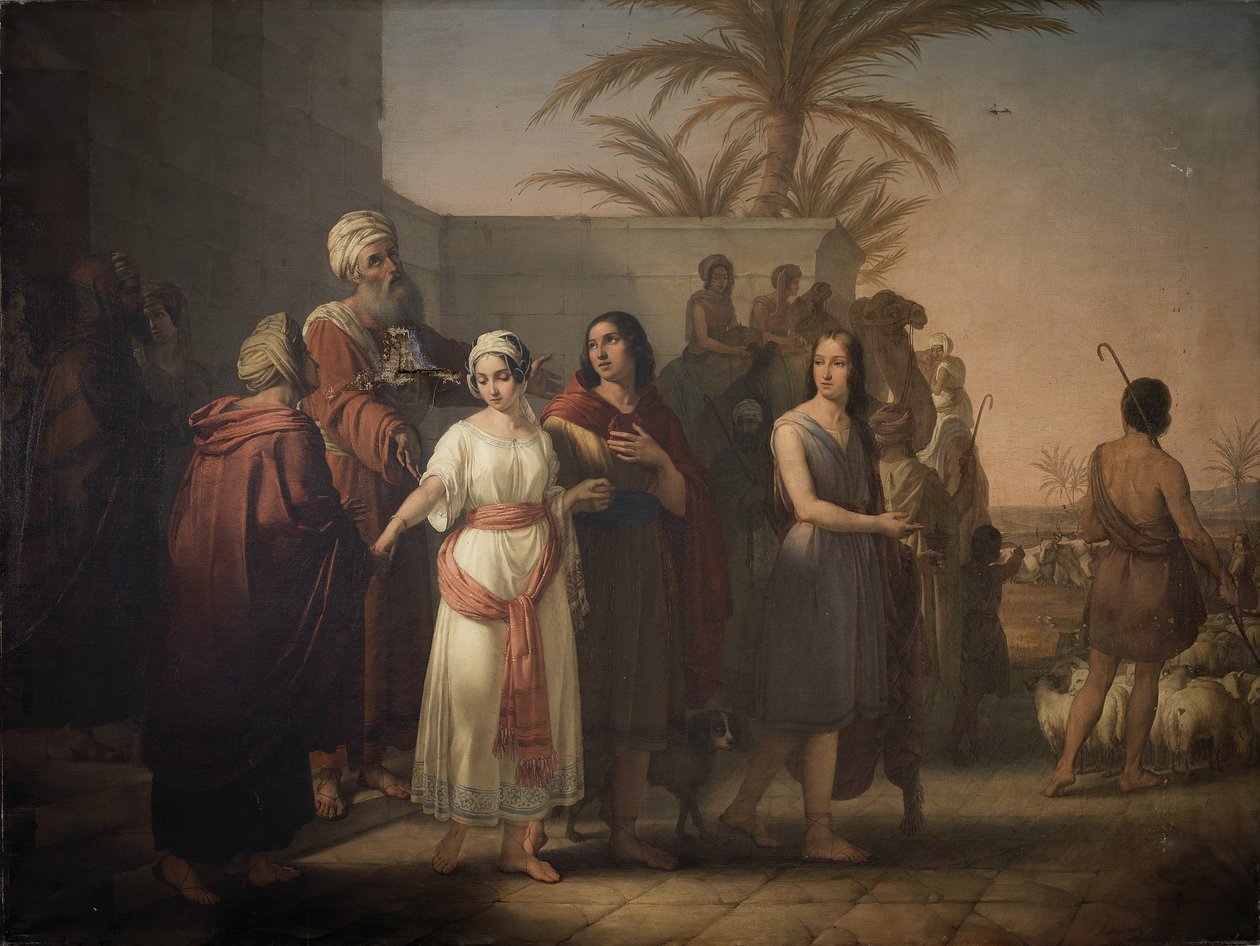 Tóbiás feleségével elbúcsúzik sógorától, hogy visszatérjen apjához alkotó: Francesco Antonibon di Venezia
