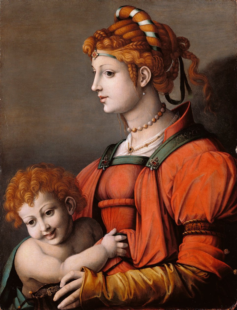 Olasz: Ritratto di una donna e bambino / A liberalitás allegóriája Egy nő és gyermek arcképe / A liberalitás allegóriája alkotó: Francesco Bacchiacca