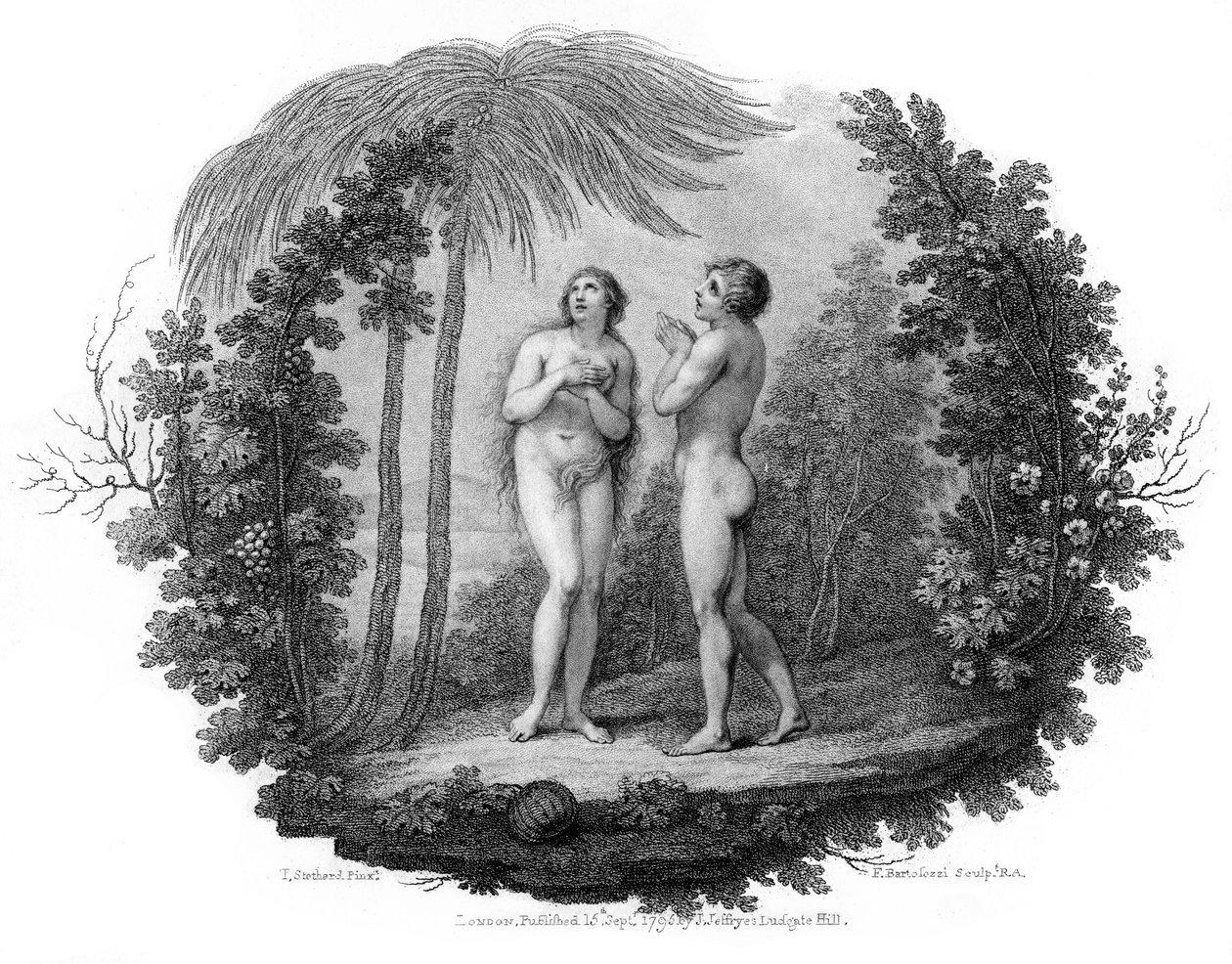 Ádám és Éva, 1796. alkotó: Francesco Bartolozzi