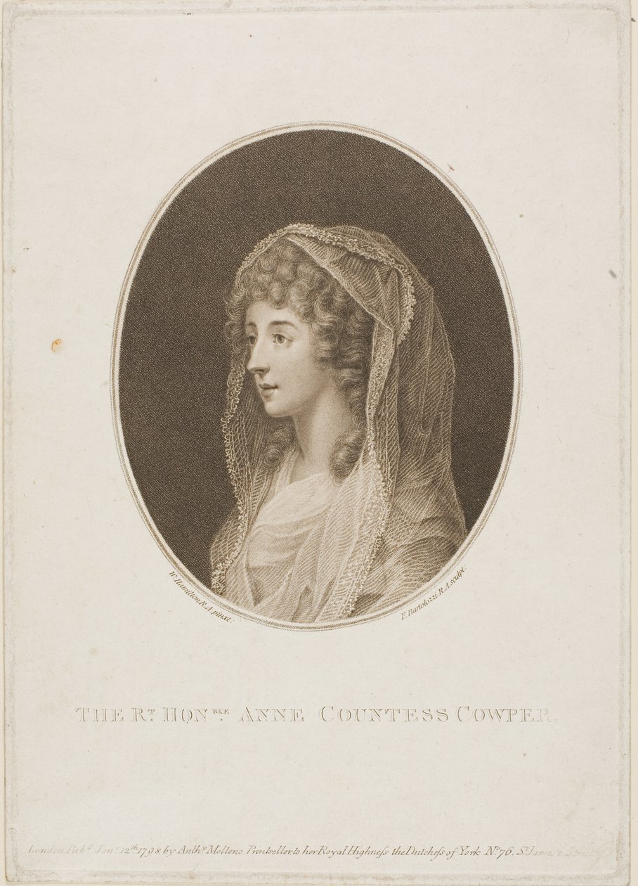 Cowper Anne grófnő alkotó: Francesco Bartolozzi