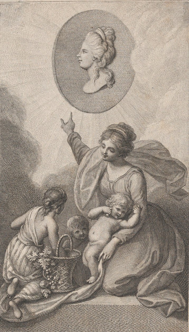 Jótékonyság, a Gyermekbaráttól, 1788. alkotó: Francesco Bartolozzi
