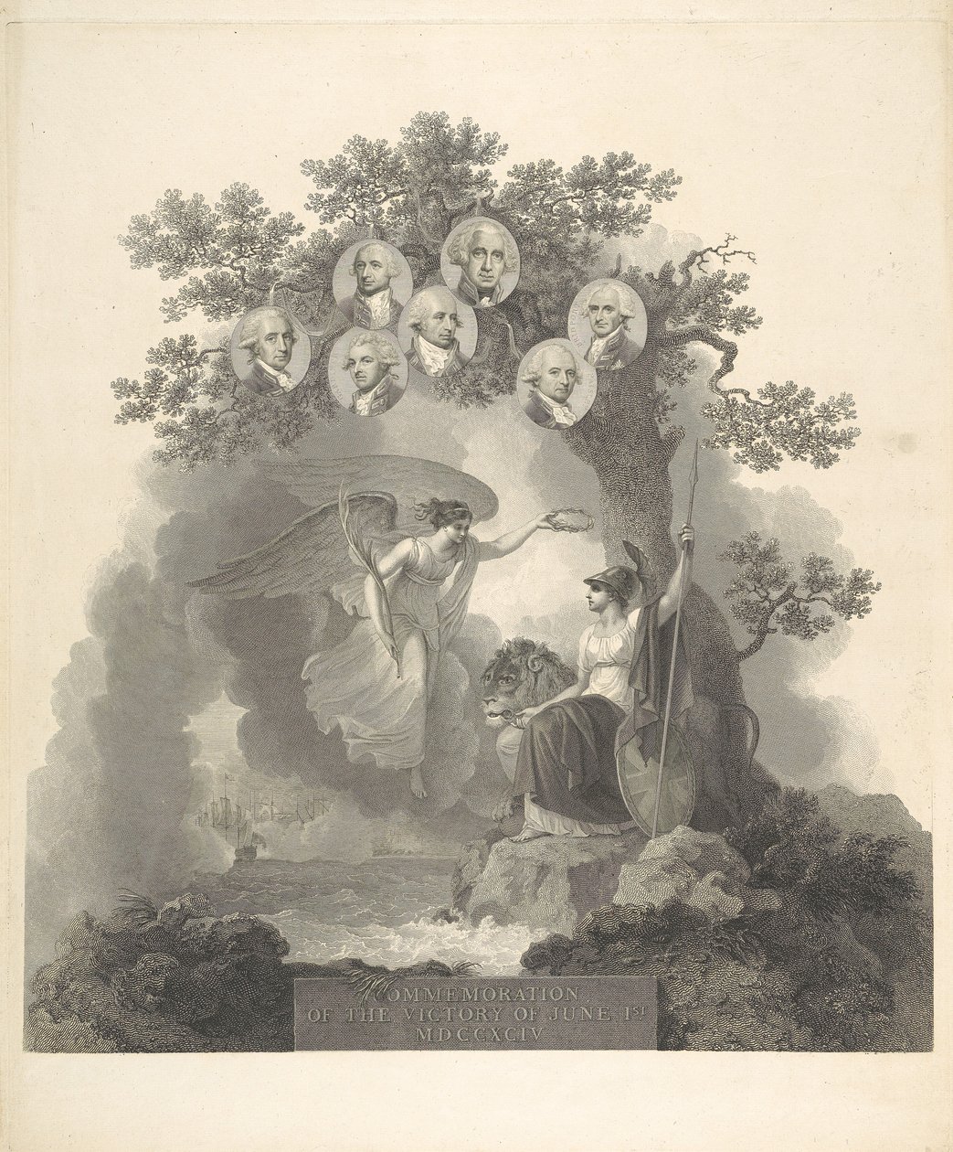 Az 1794. június 1-jei győzelem megemlékezése alkotó: Francesco Bartolozzi