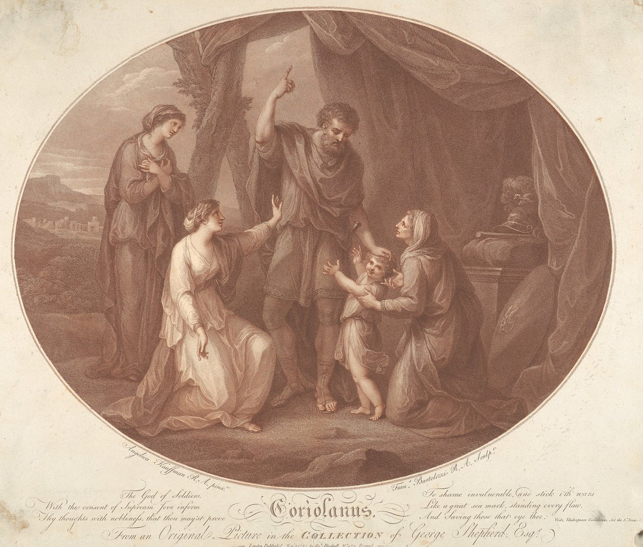 Coriolanus, 5. felvonás, III. jelenet alkotó: Francesco Bartolozzi
