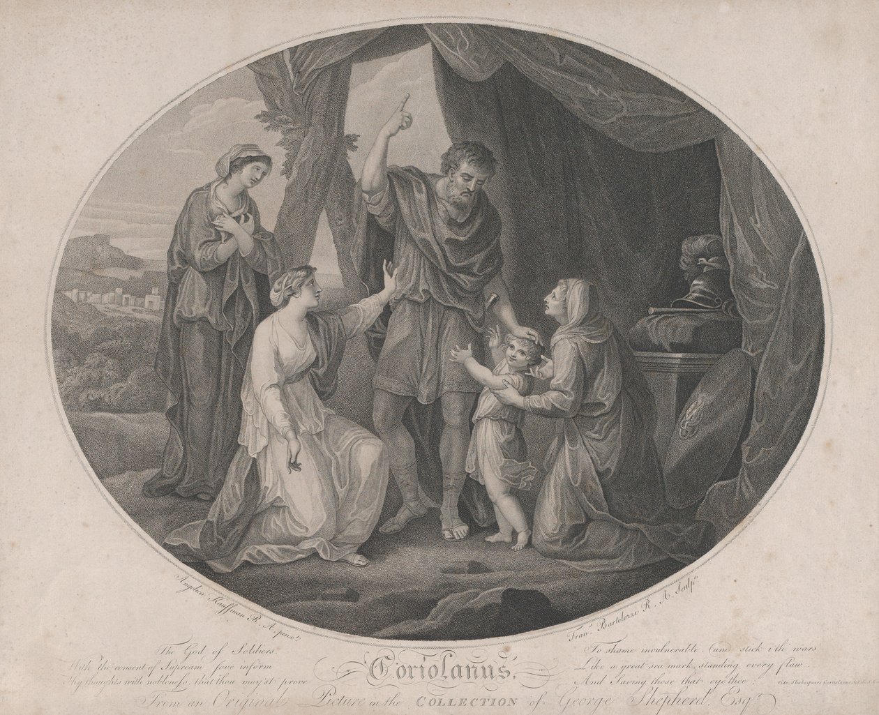 Coriolanus: A katonák istene, szégyenre sebezhetetlen... Shakespeare, Cori..., 1785. november 3. alkotó: Francesco Bartolozzi