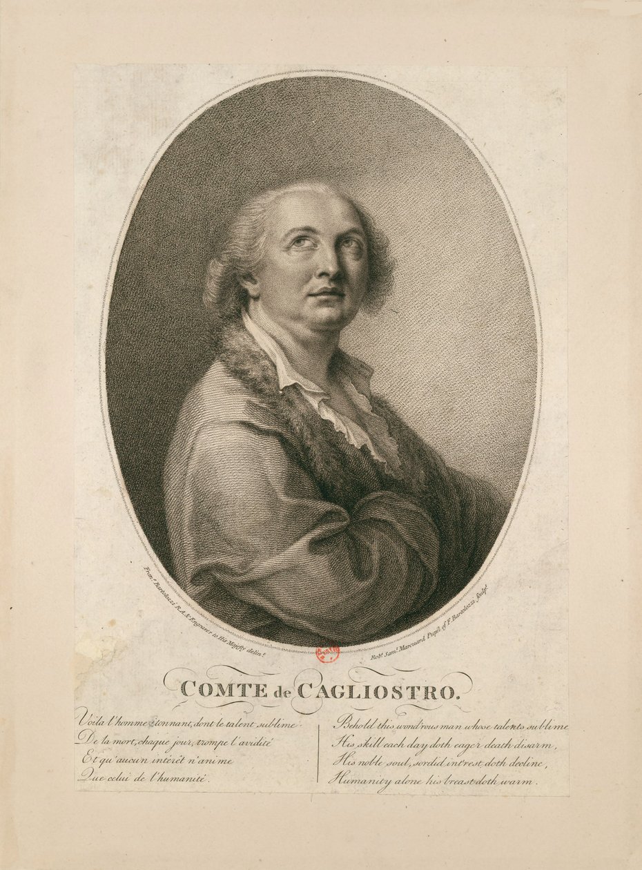 Alessandro di Cagliostro gróf 1743-1795. alkotó: Francesco Bartolozzi