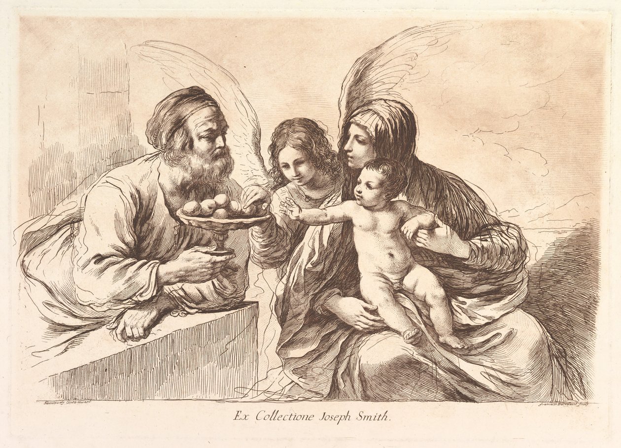 Szent Család angyallal, aki gyümölcsöt ajánl a Krisztus Gyermekének: Raccolta di alcuni disegni..., 1764. alkotó: Francesco Bartolozzi