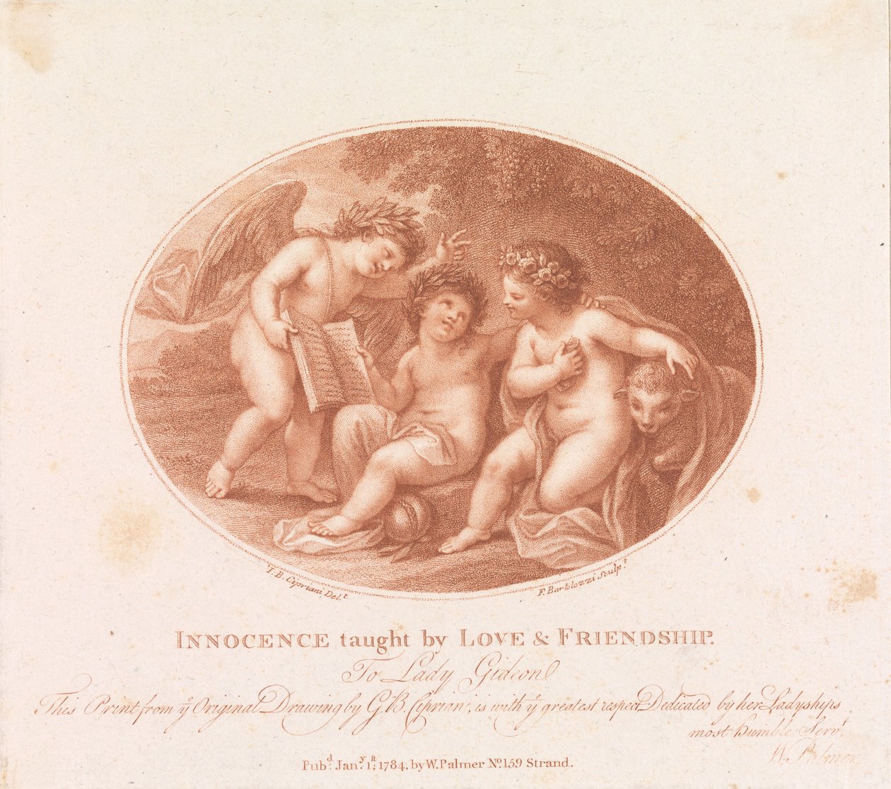 Unschuld gelehrt durch Liebe und Freundschaft alkotó: Francesco Bartolozzi