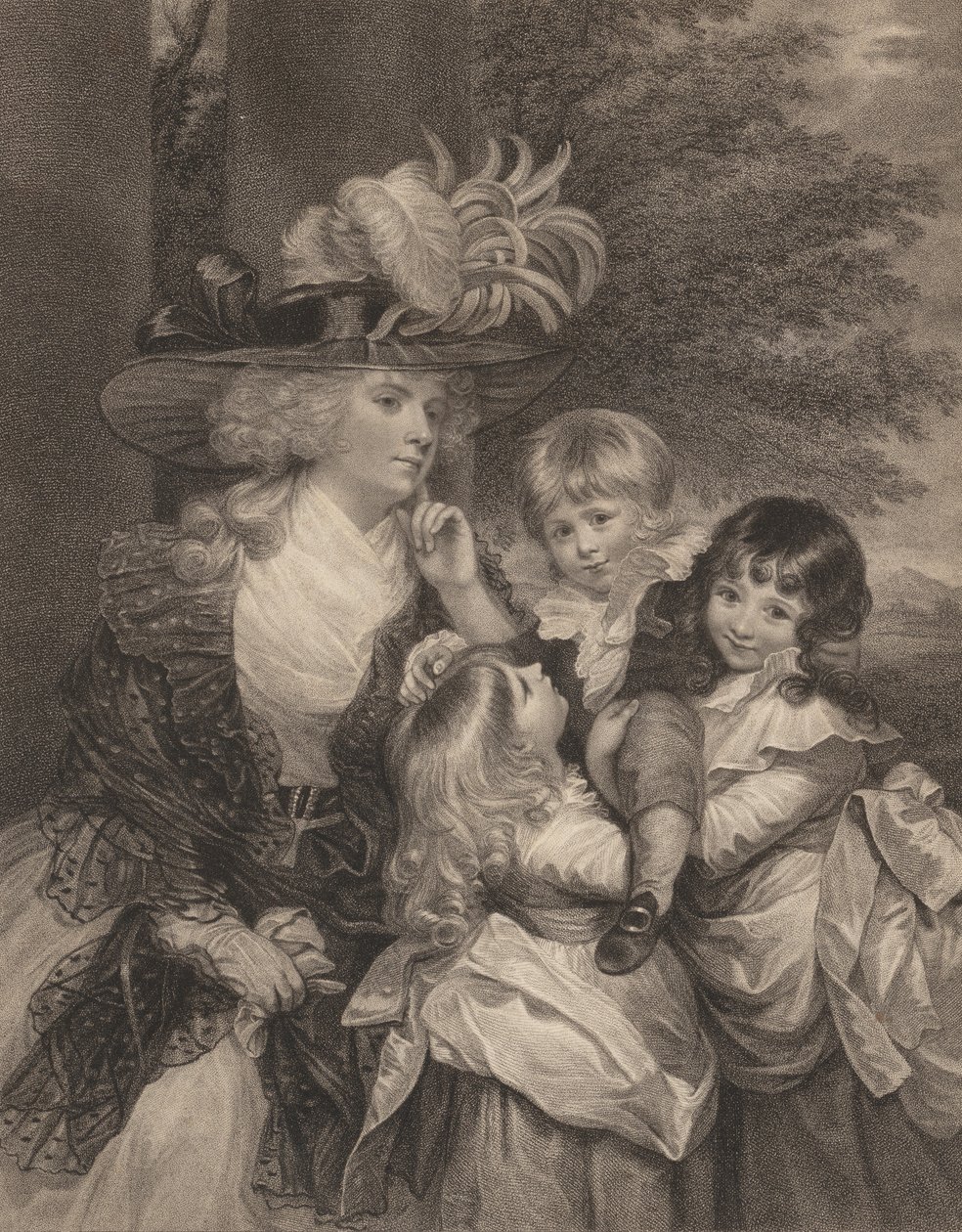 Lady Smith és gyermekei, 1789. március 15. alkotó: Francesco Bartolozzi
