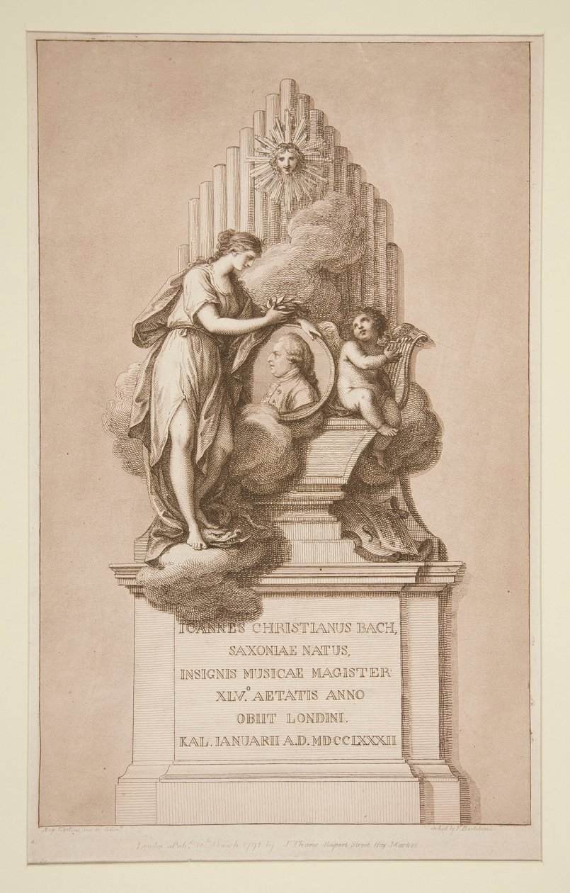 Johann Christian Bach emlékműve alkotó: Francesco Bartolozzi