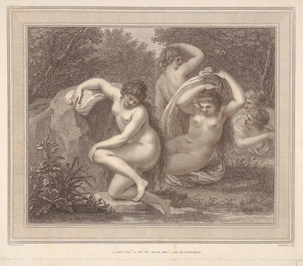 Fürdő nimfák és Diana alkotó: Francesco Bartolozzi