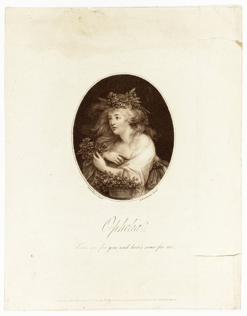 Ophelia alkotó: Francesco Bartolozzi