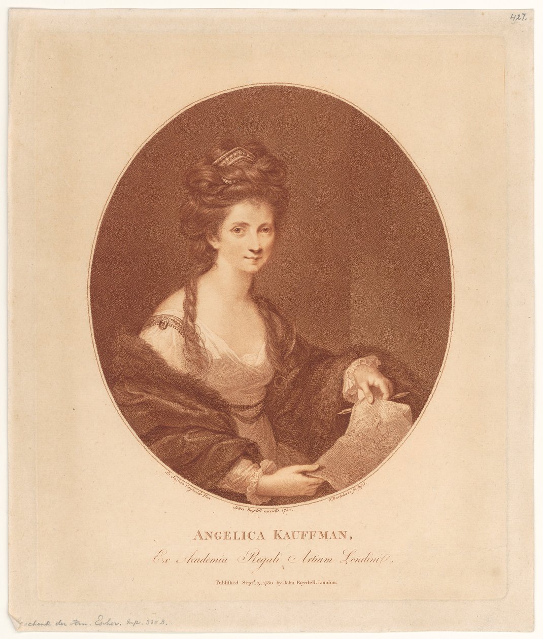 Angelika Kauffmann portréja alkotó: Francesco Bartolozzi