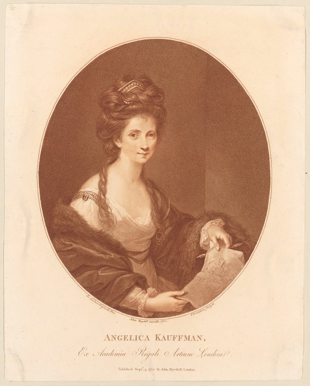Porträt von Angelika Kauffmann alkotó: Francesco Bartolozzi